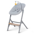 SEGGIOLONE PAPPA LIVY KINDERKRAFT LEGNO CON SDRAIETTA CALMEE GRIGIA - immagine 3