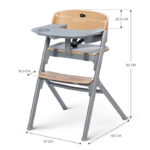 SEGGIOLONE PAPPA LIVY KINDERKRAFT LEGNO CON SDRAIETTA CALMEE GRIGIA - immagine 5