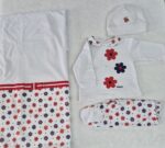 Coordinato Babyvip fiori rossi