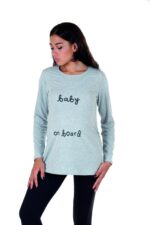 Maxi t-shirt premaman manica lunga Premamy L-XL Grigia