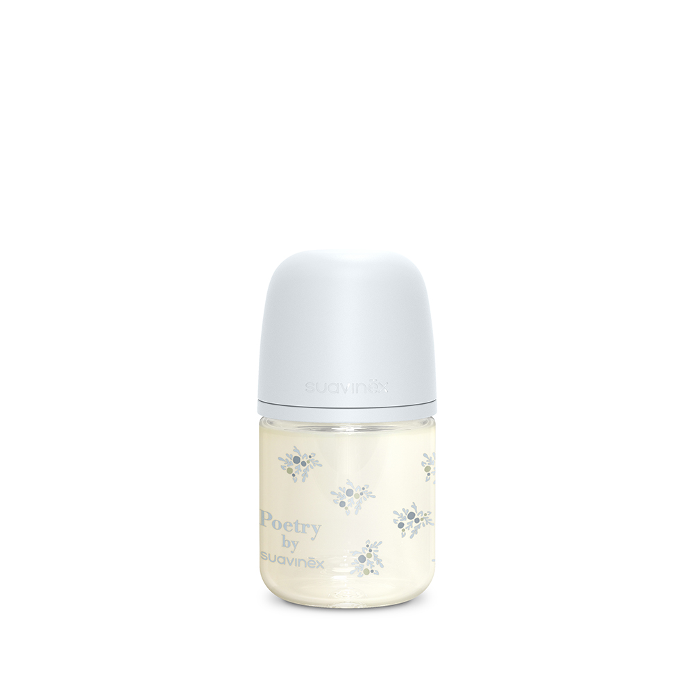 SU308950-Suavinex-Biberon-in-Vetro-Poetry-Flusso-Lento-120-ml-Azzurro-1 BIBERON VETRO 120 ML SUAVINEX POETRY AZZURRO - immagine 1
