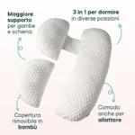 Cuscino maternità | Supporto ergonomico per pancia, schiena e gambe (3 in 1)- VEO - immagine 2