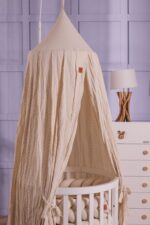 Velo Baldacchino in Mussola di cotone Ricamata-Vari colori - immagine 5