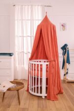 Velo Baldacchino in Mussola di cotone Ricamata-Vari colori - immagine 3