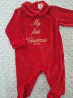 Tutina rossa Natale c/scritta "My first Christmas" Nanan- 1 mese