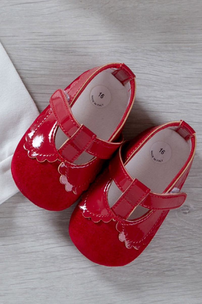 T-6717DET07(2) Scarpe Babyvip in Velluto con applicazione in vernice- Varie misure - immagine 1