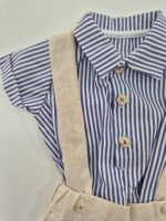 Salopette 2 pezzi con Body a Camicia Babyvip T7796/04- 3 mesi - immagine 2