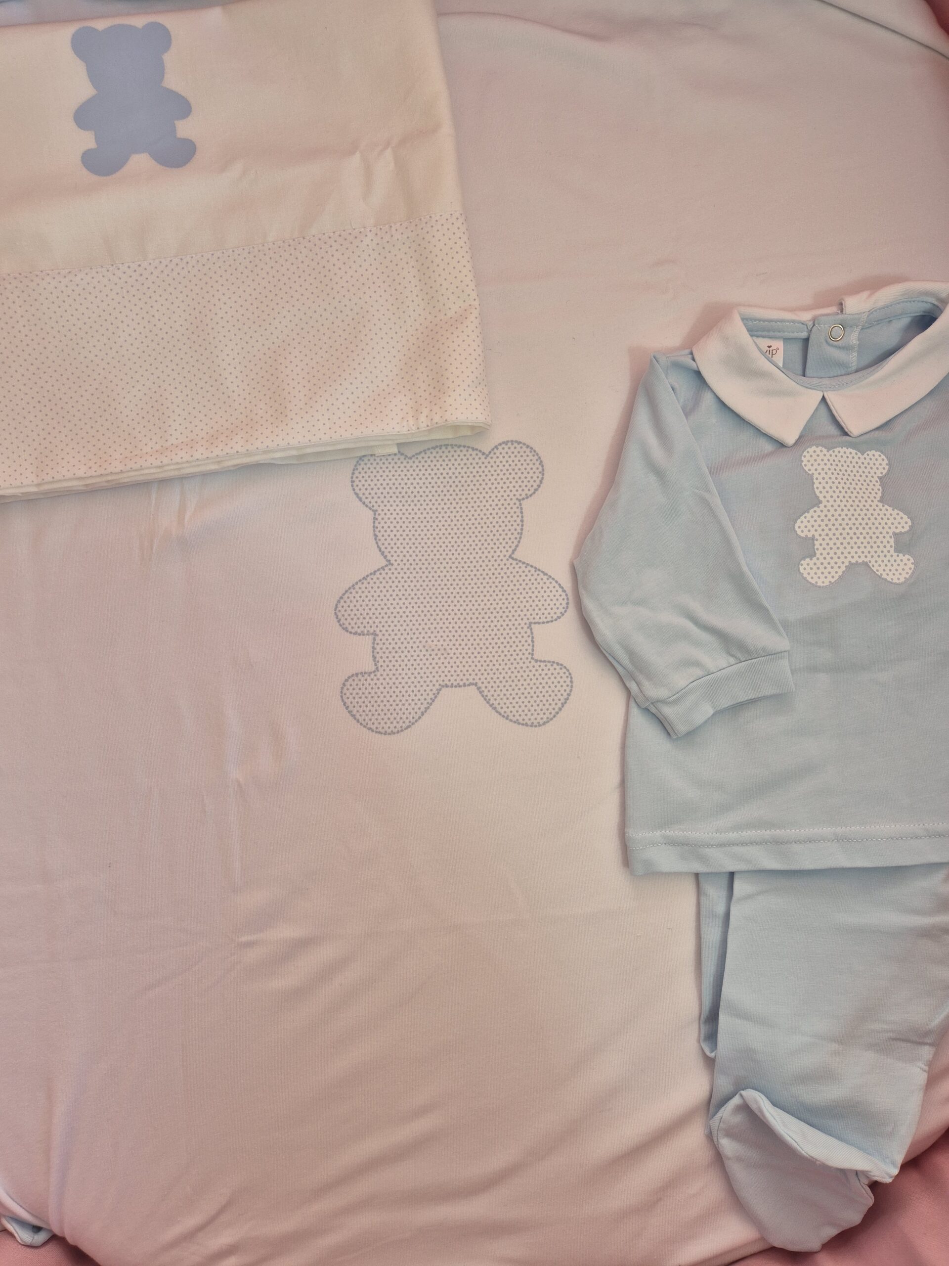 20251229_092952 Coordinato Babyvip in Cotone Orso Azzurro - immagine 1