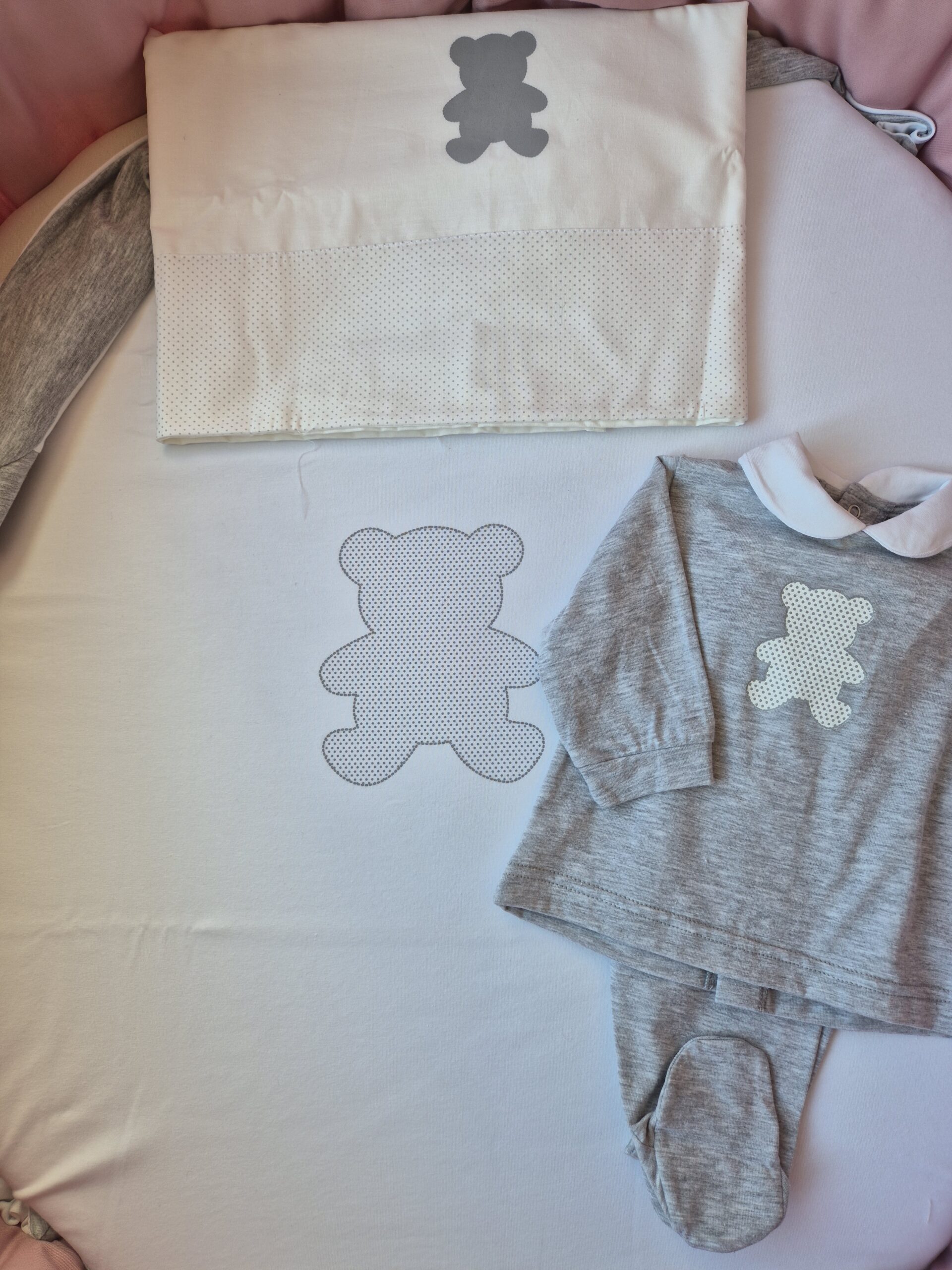 20251229_113718 Coordinato Babyvip in Cotone Orso Grigio - immagine 1