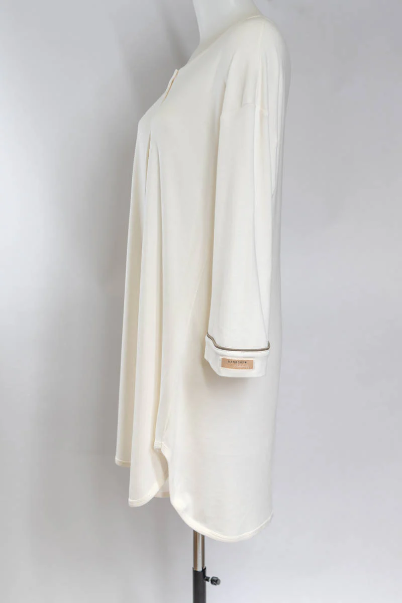 Camicia notte Premaman e Allattamento Bamboom - Ivory L/XL - immagine 6