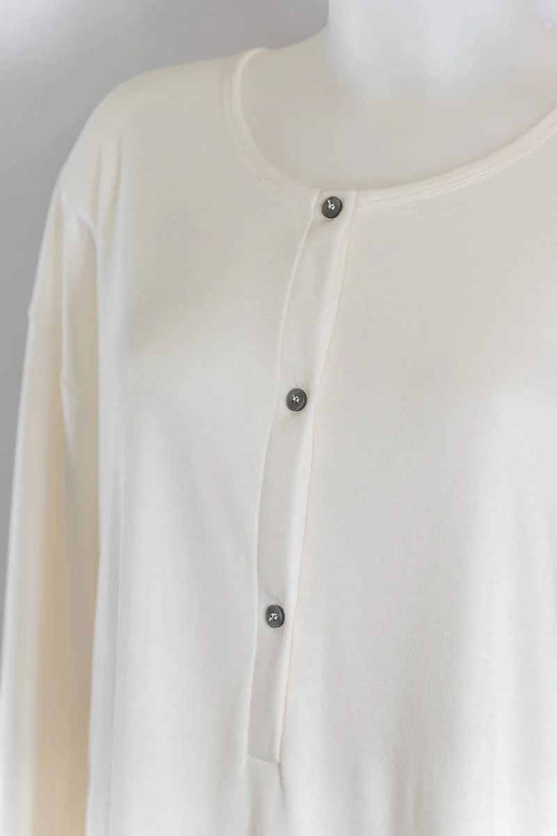 Camicia notte Premaman e Allattamento Bamboom - Ivory L/XL - immagine 5