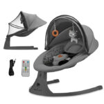 Altalena -sdraietta a dondolo elettrica 2in1 LUMI 2 Grigio Scuro - immagine 8