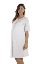 Camicia da notte clinica aperta davanti mezza manica Premamy- 3/S