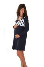 Camicia da notte per gravidanza e allattamento manica lunga Premamy- 4/M