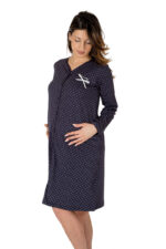 Camicia da notte clinica aperta davanti manica lunga- XXL