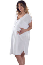 Camicia da notte clinica aperta davanti mezza manica Premamy- Varie misure