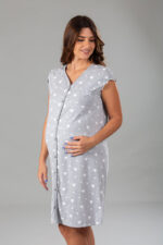 Camicia da notte clinica aperta davanti mezza manica Premamy- Varie misure