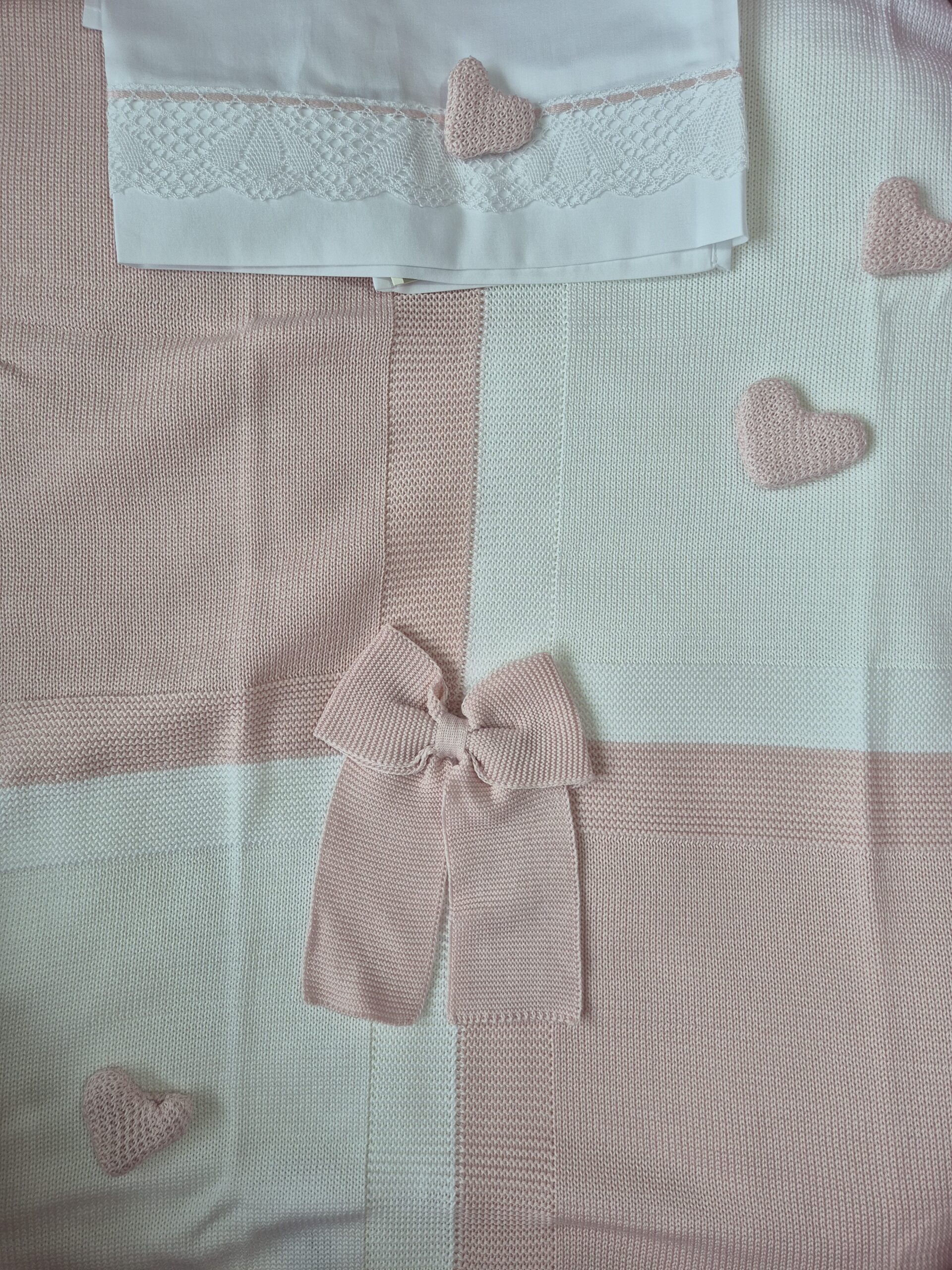 20260129_095844 Coperta e set lenzuolo Marlù EK1280 Bianco Rosa Cipria - immagine 1