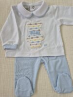 Completo 2 pezzi Marlù EK5251 Bianco Cielo Polvere