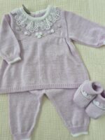 Completo 2 pezzi con scarpine Marlù EK1519 Bianco Lavanda