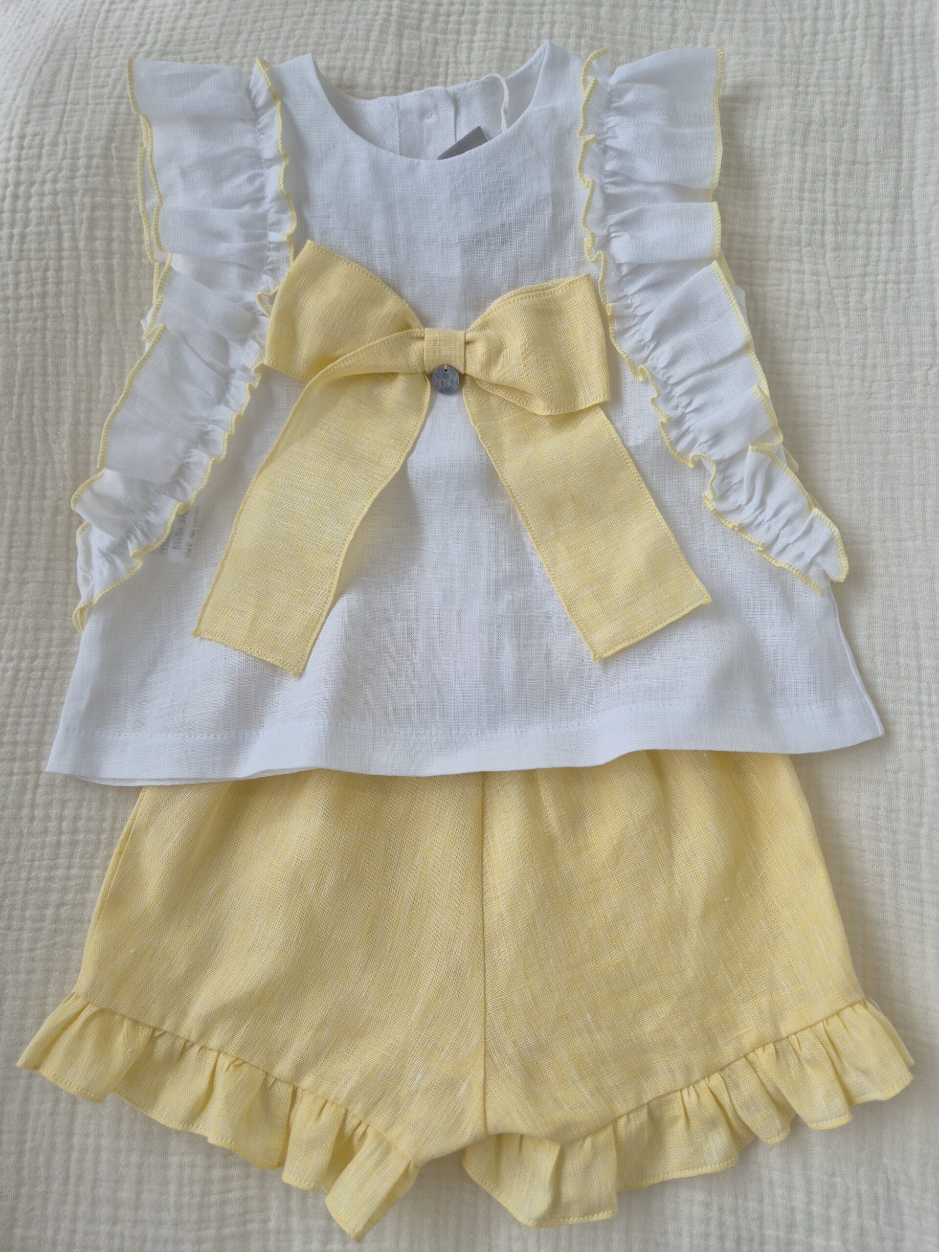 20260204_105351 Vestinetta con mutanda Marlù EK2217MU Bianco Giallo Paglierino - immagine 1