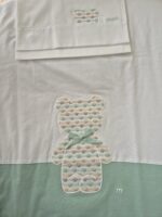 Coperta e set lenzuolo Marlù EK5281 Bianco Verde Salvia