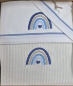 Kit carrozzina Rainbow : coperta in cotone + lenzuola coordinate Coccolissimi - immagine 2