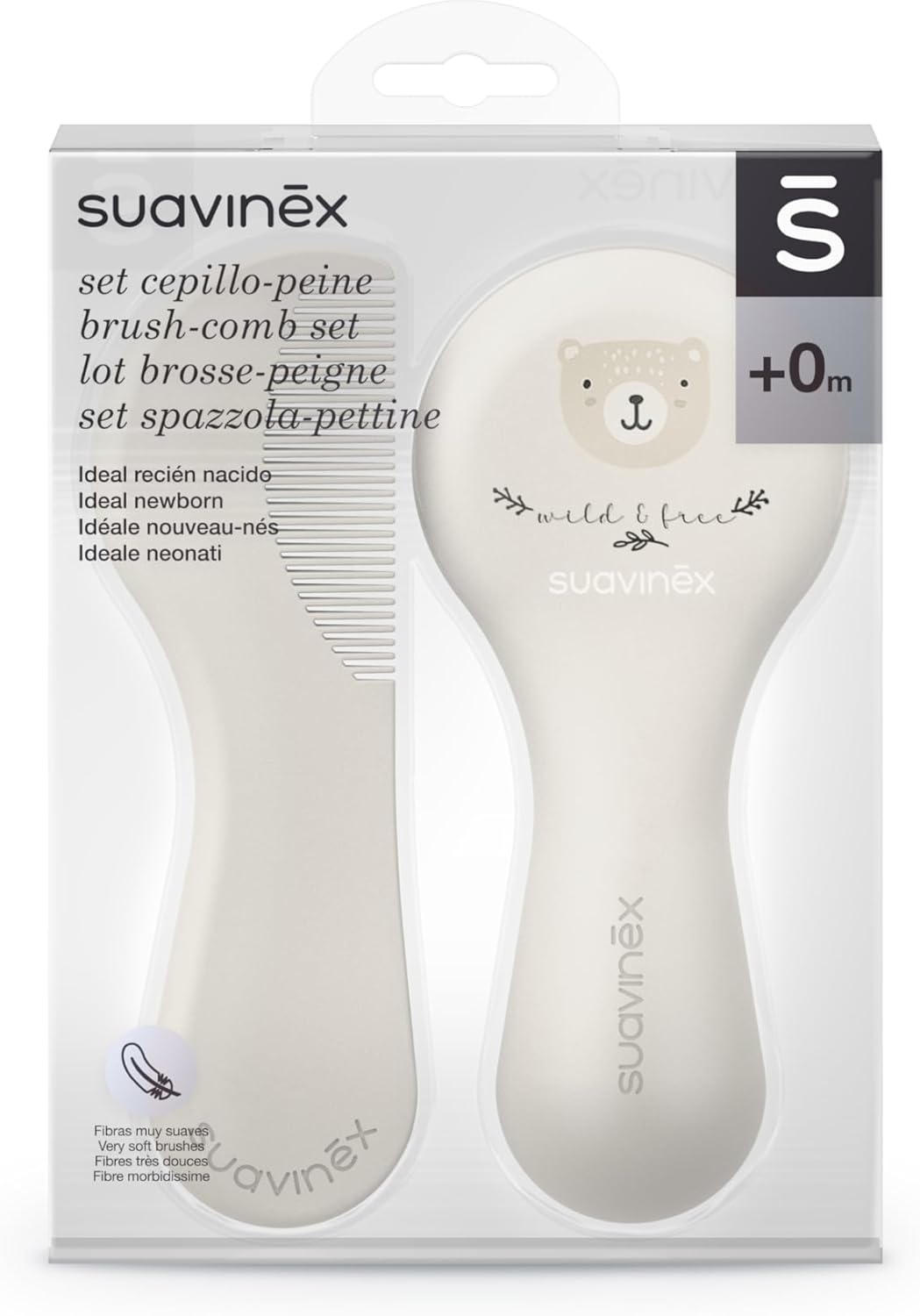 61a5A4IaKEL._AC_SL1500_ Set Spazzola e Pettine Wild e Free Suavinex- Beige - immagine 1