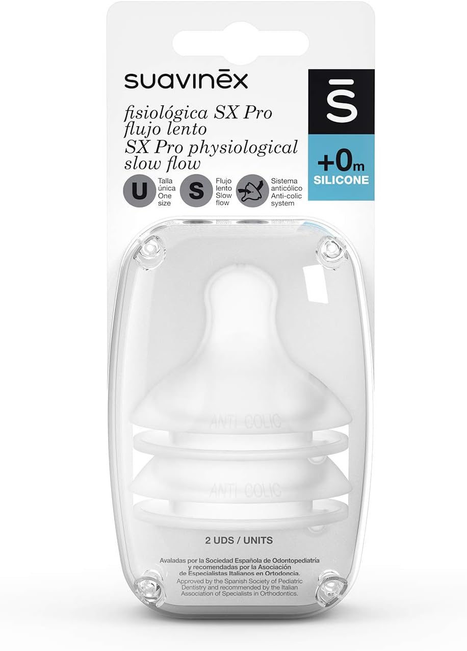 61qMuPRHv0L._AC_SL1500_ Tettarelle 2 Simmetriche in Silicone SX Pro, Flusso Lento per Neonati con Sistema Anti-Colica - immagine 1