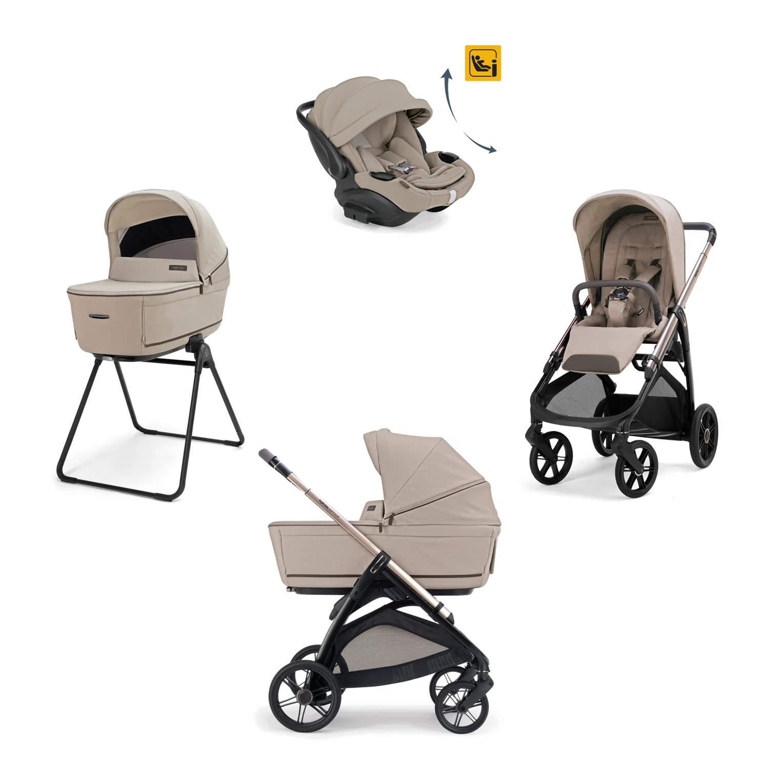 aptica-system-quattro-darwin-recline-vicuna-beige-overview Trio Aptica 2026 con Ovetto Darwin Recline Evo- Vari colori - immagine 1