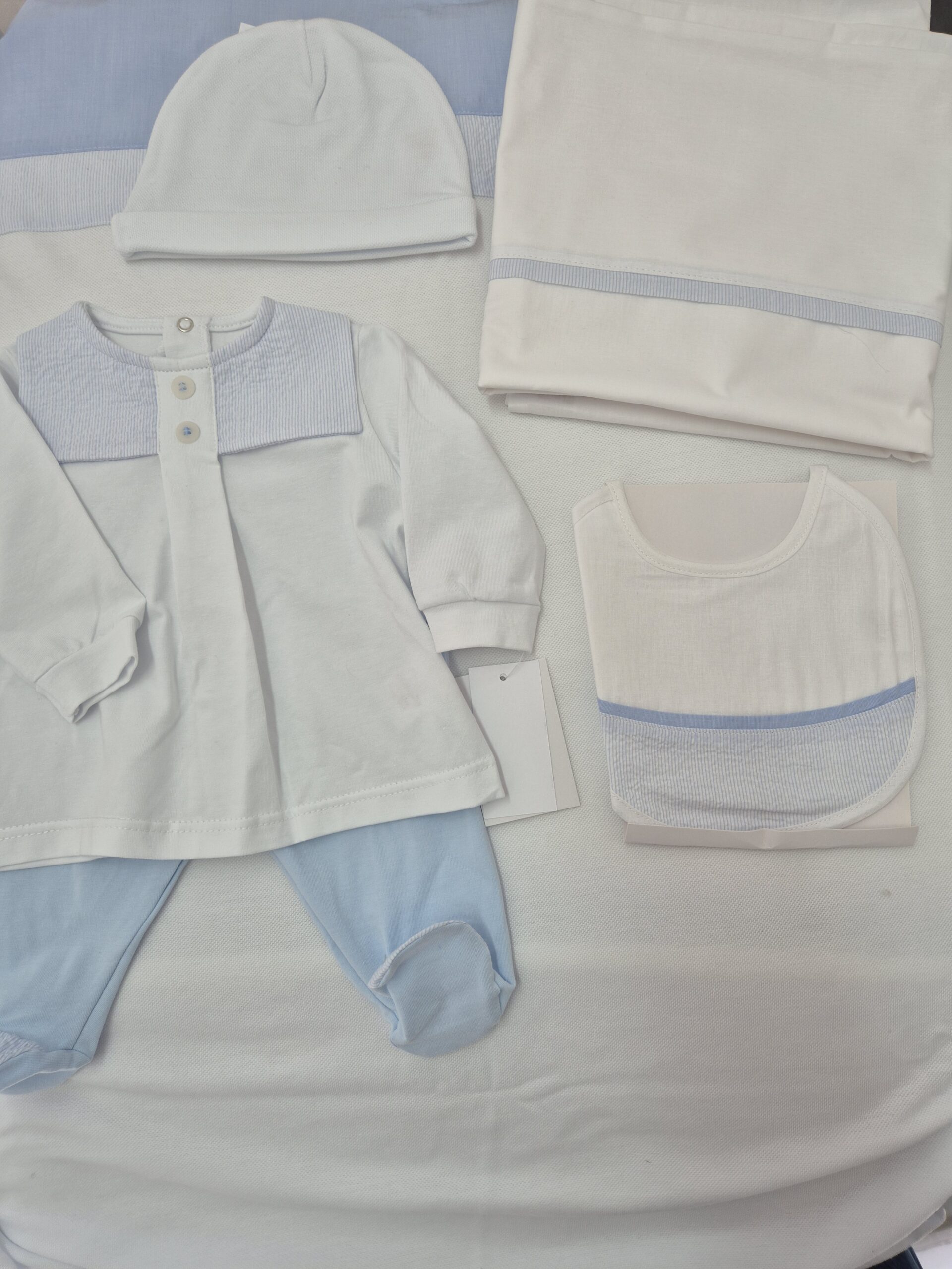 20260318_105040 Coordinato Babyvip in Cotone Lino Azzurro T04 - immagine 1