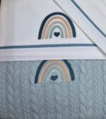 Kit carrozzina Rainbow Treccia : coperta in cotone + lenzuola coordinate Coccolissimi